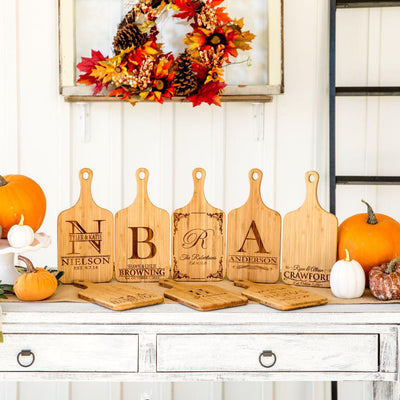 Personalized Handled Bamboo Cutting Boards -  - Qualtry