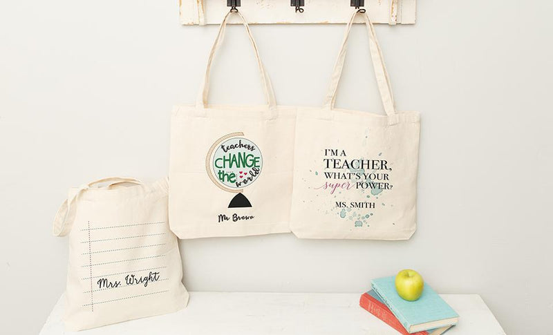Personalized Teacher Tote Bags -