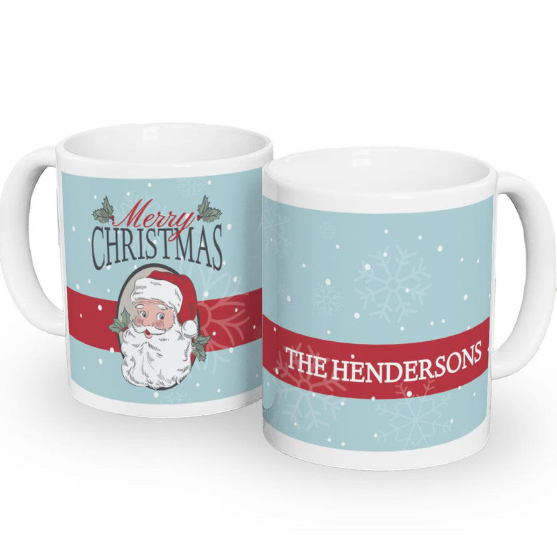 Personalized Merry Christmas Santa with Holly Mug -