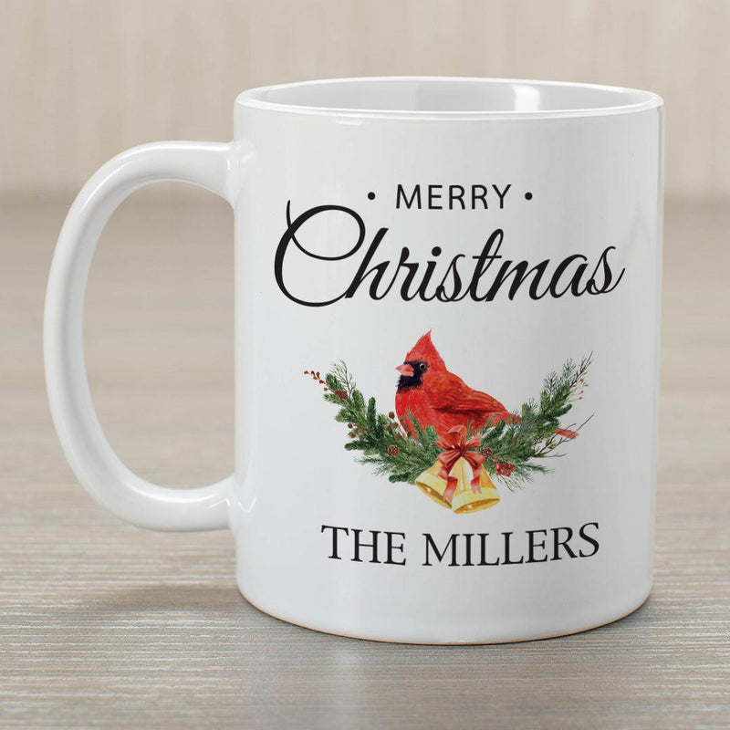 Personalized Merry Christmas Cardinal Mug -