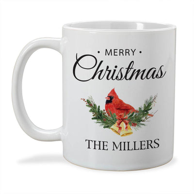 Personalized Merry Christmas Cardinal Mug -