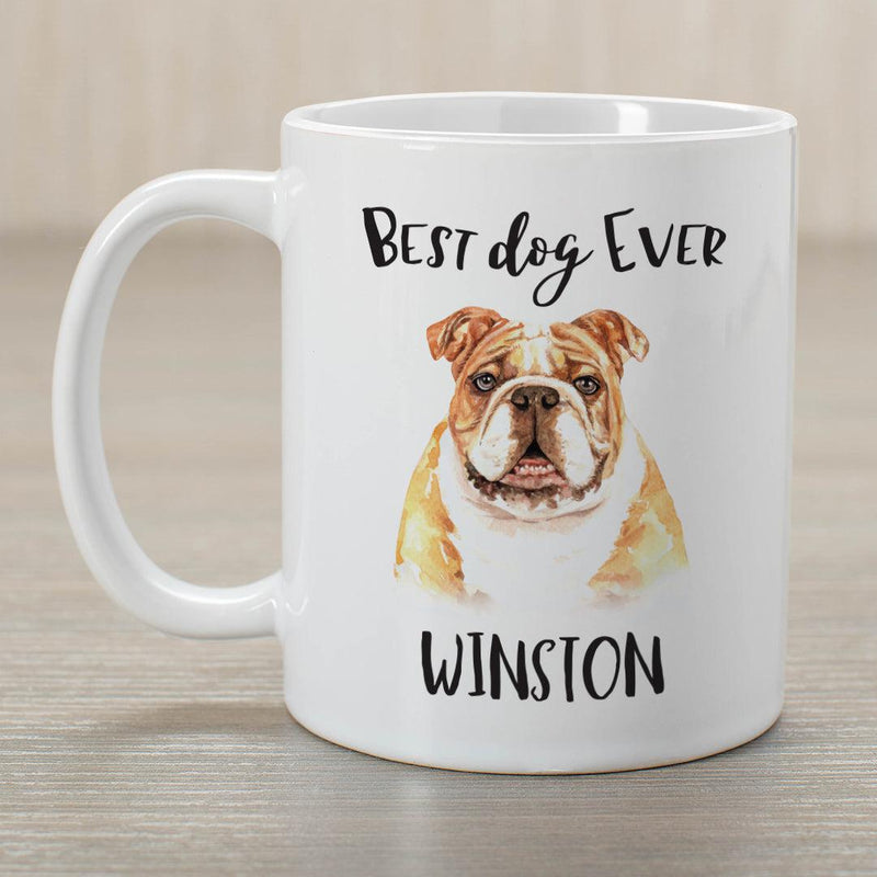 Personalized Choose Your Dog Best Dog Ever Christmas Mug - Bulldog