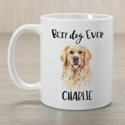 Personalized Choose Your Dog Best Dog Ever Christmas Mug - Golden Retreiver