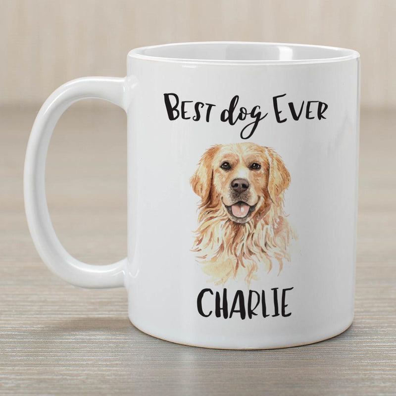 Personalized Choose Your Dog Best Dog Ever Christmas Mug - Golden Retreiver