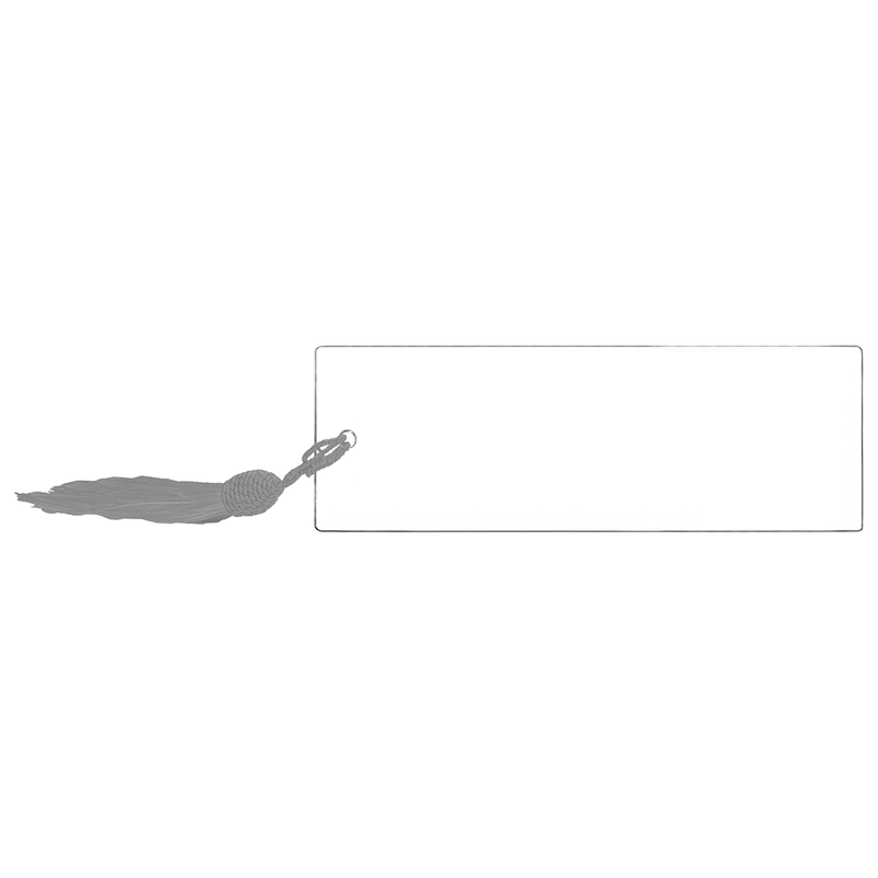 Personalized Acrylic Bookmark with Tassle - Grey - Completeful