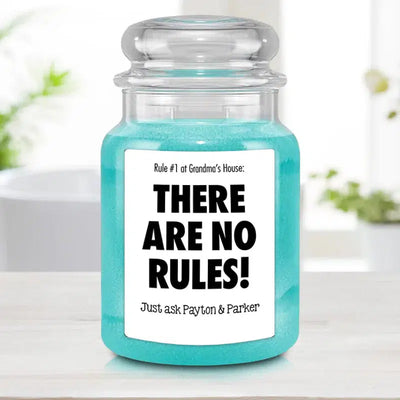 Personalized No Rules at Grandma's House Candle - FIJI