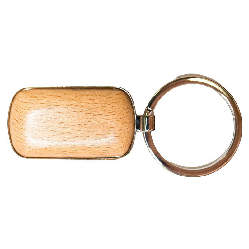 Personalized Rounded Corner Wooden Keychain -