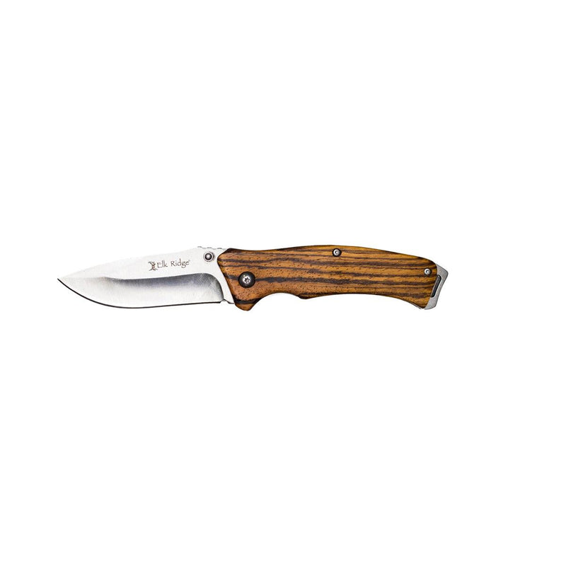 Personalized Elk Ridge Zebrawood Handle Knife -