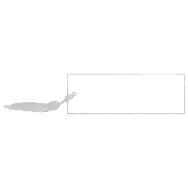 Personalized Acrylic Bookmark with Tassle - White - Completeful
