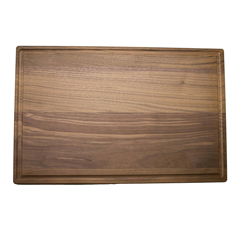 Personalized 11x17 Walnut Cutting Board with Grooves - Walnut