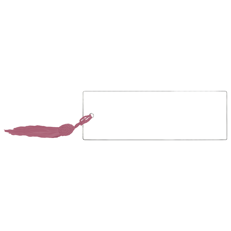 Personalized Acrylic Bookmark with Tassle - Pink - Completeful