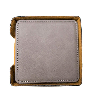 Personalized Gray Square 6-Coaster Set -