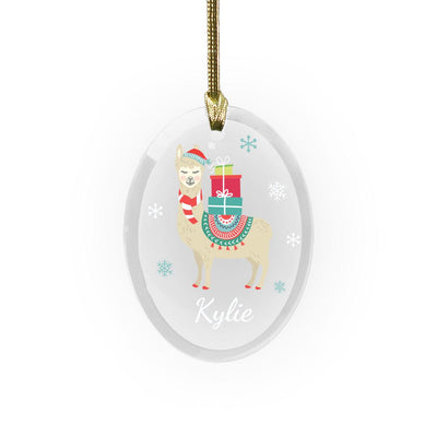 Personalized Christmas Llama Ornament -