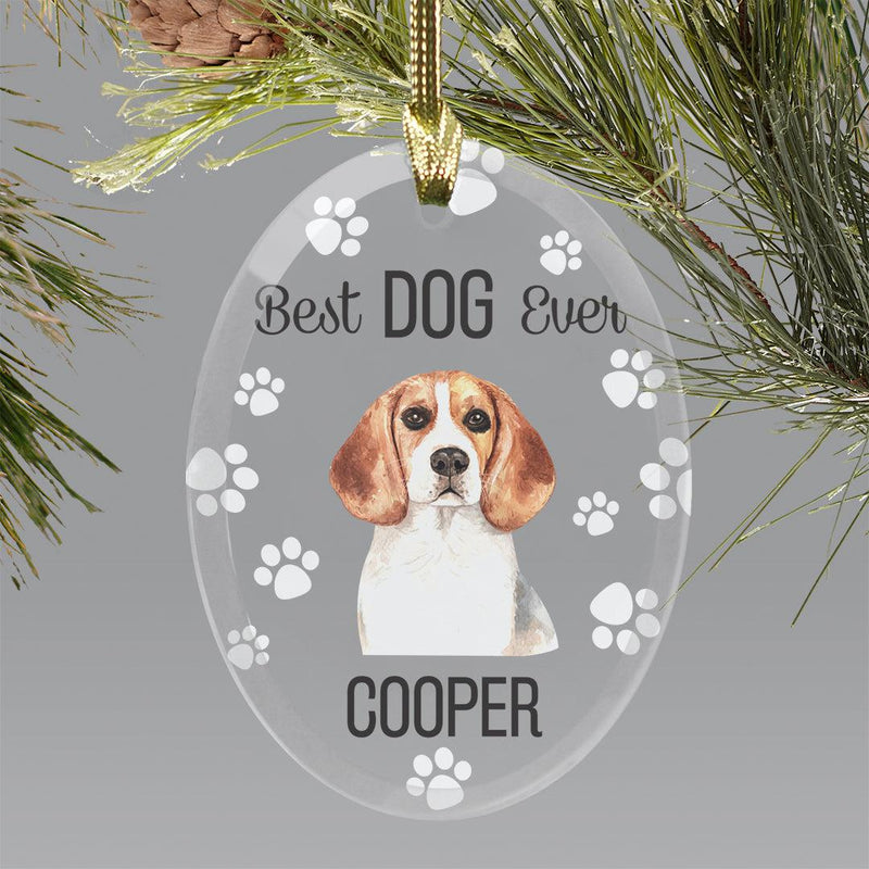 Personalized Choose Your Dog Best Dog Ever Christmas Ornament - Beagle