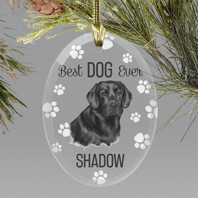 Personalized Choose Your Dog Best Dog Ever Christmas Ornament - Black Lab