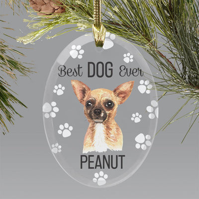 Personalized Choose Your Dog Best Dog Ever Christmas Ornament - Chihuahua