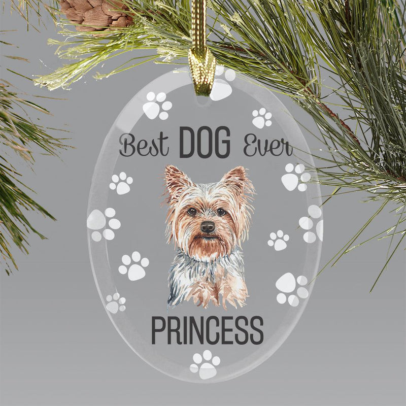 Personalized Choose Your Dog Best Dog Ever Christmas Ornament - Yorkie