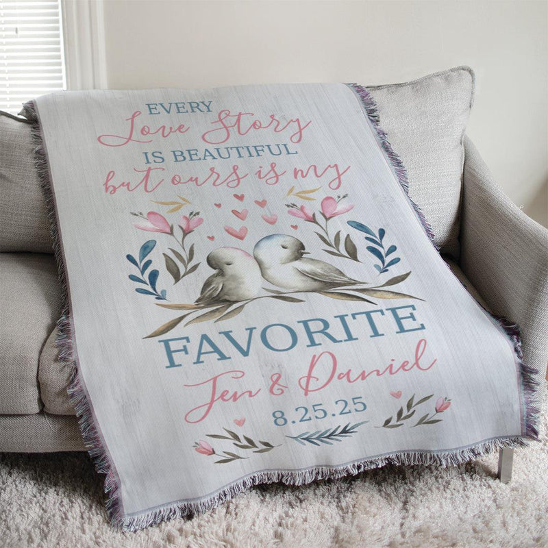 Personalized Every Love Story Is Beautiful Afghan Throw -