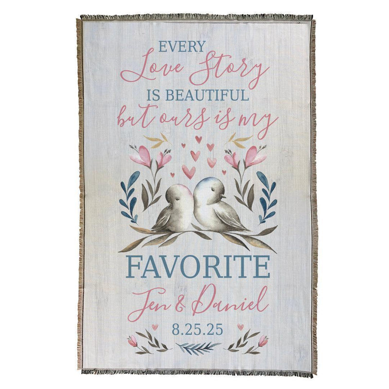 Personalized Every Love Story Is Beautiful Afghan Throw -