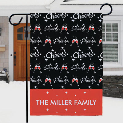Personalized Christmas Cheers Garden Flag - Print One Side