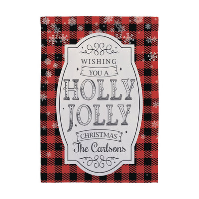 Personalized Holly Jolly Garden Flag -