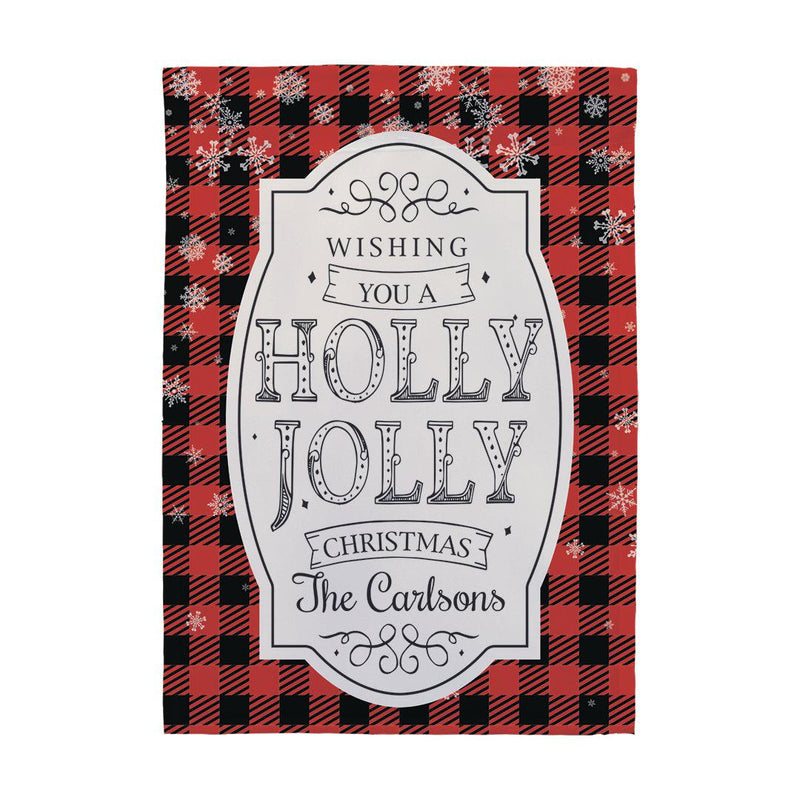 Personalized Holly Jolly Garden Flag -