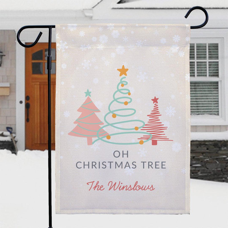 Personalized Oh Christmas Tree Garden Flag -