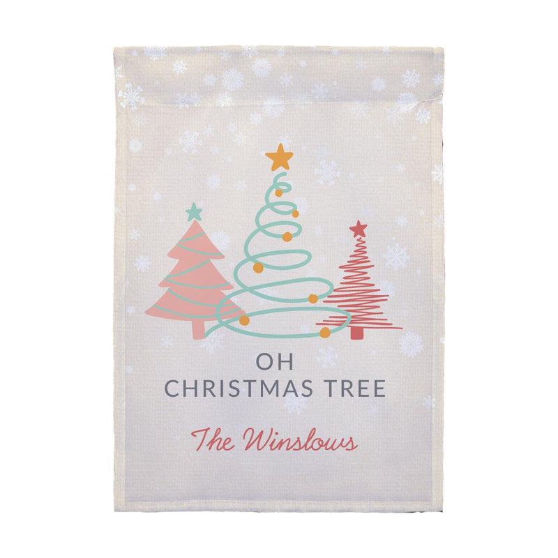 Personalized Oh Christmas Tree Garden Flag -