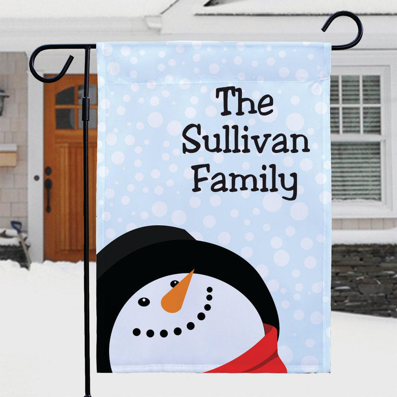 Personalized Snowman Garden Flag -