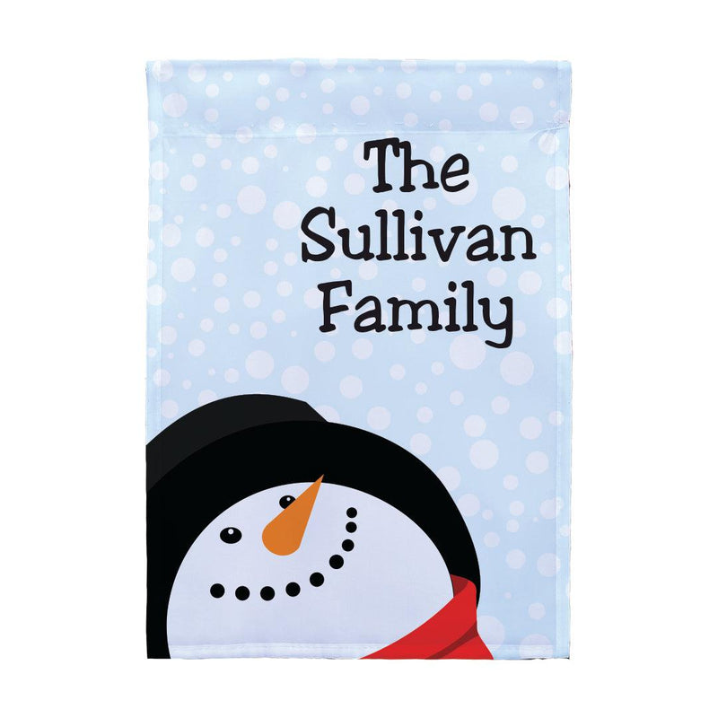 Personalized Snowman Garden Flag -