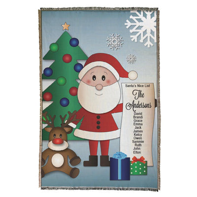 Personalized Santa's List Afghan Throw Blanket -