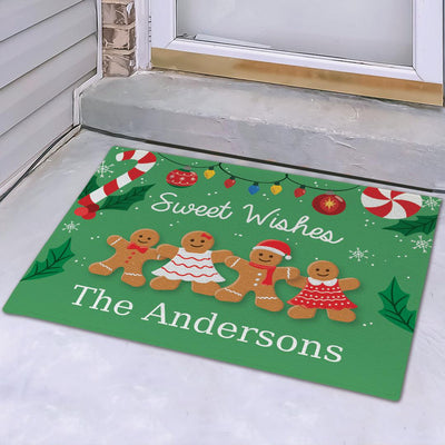 Personalized Sweet Wishes Gingerbread Doormat -