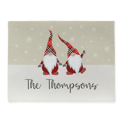 Personalized Plaid Gnome Family Doormat -