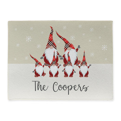 Personalized Plaid Gnome Family Doormat -