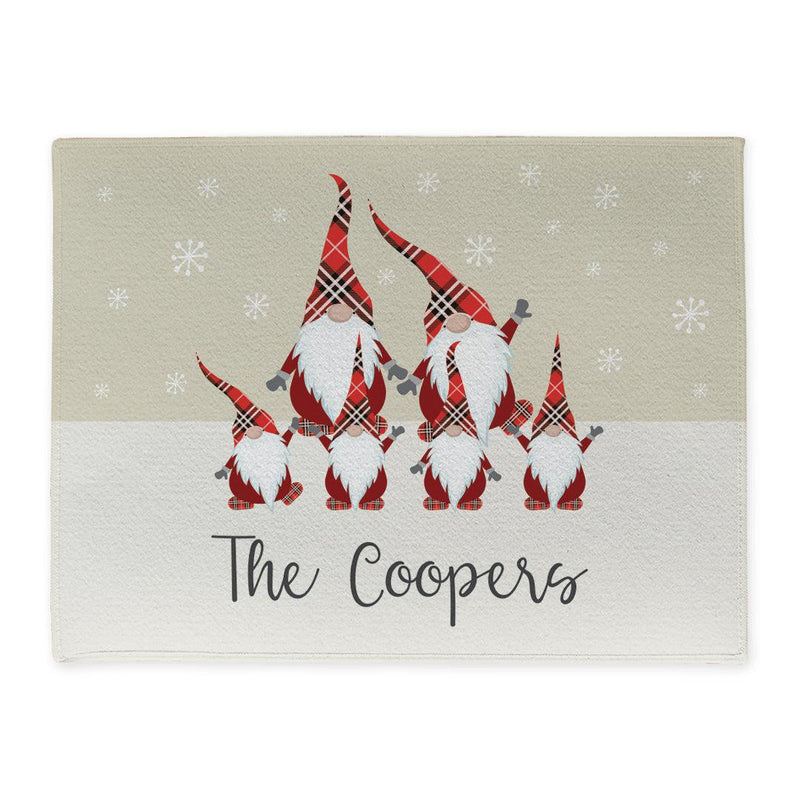 Personalized Plaid Gnome Family Doormat -