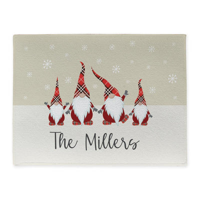 Personalized Plaid Gnome Family Doormat -