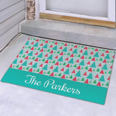 Personalized Christmas Trees Doormat -