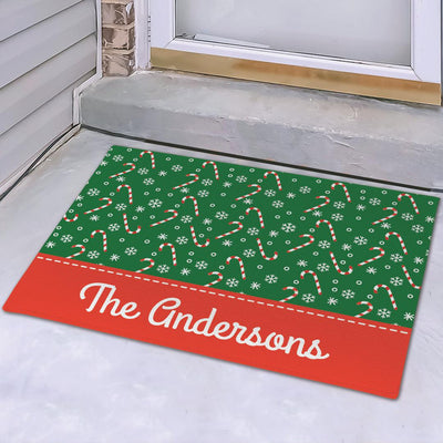 Personalized Candy Canes Doormat - 18x24