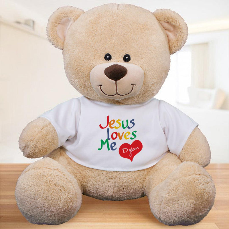 Personalized Kids Jesus Loves Me Stuffed Teddy Bear -