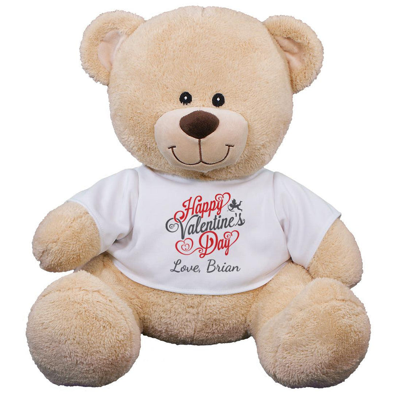Personalized Name Happy Valentines Day Stuffed Teddy Bear -