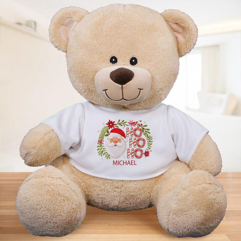 Personalized Wreath HOHOHO Plush Sherman Bear -