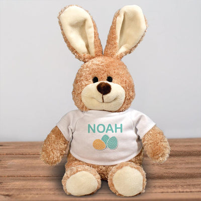 Personalized Name Easter Eggs Stuffed Bunny - Red