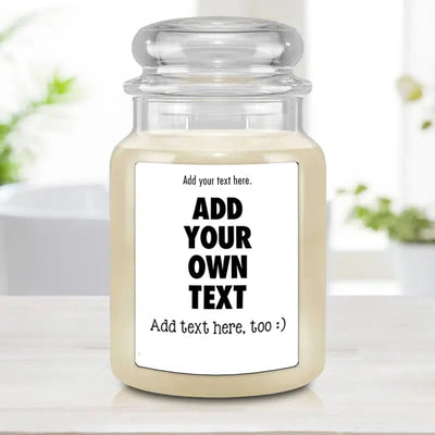 Personalized Candles - Create your Own Text - COUNTRY SUGAR - Lazerworx