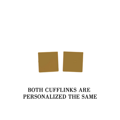 Personalized Square Cufflinks - Gold