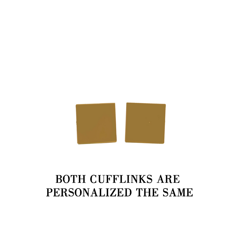 Personalized Square Cufflinks - Gold