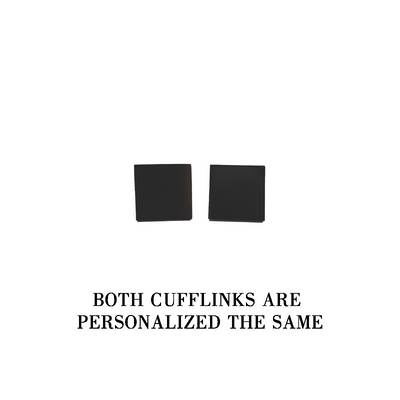 Personalized Square Cufflinks - Black
