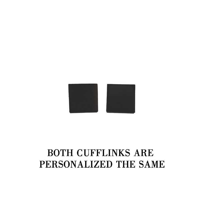 Personalized Square Cufflinks - Black