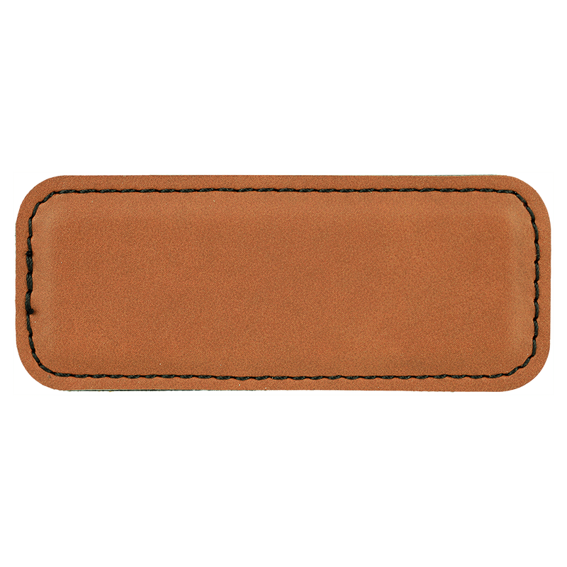 Personalized Vegan Leather Badge with Magnet - Rawhide