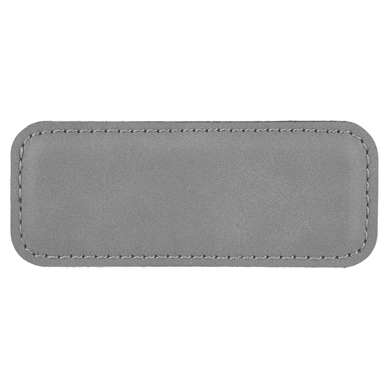 Personalized Vegan Leather Badge with Magnet - Gray