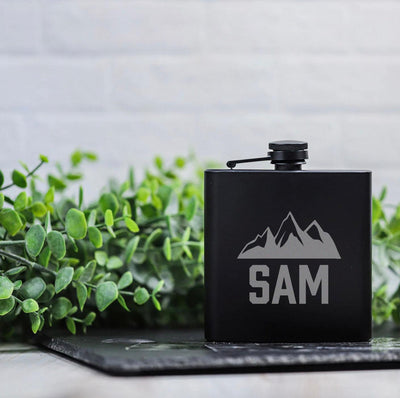 Personalized All Black Flask -
